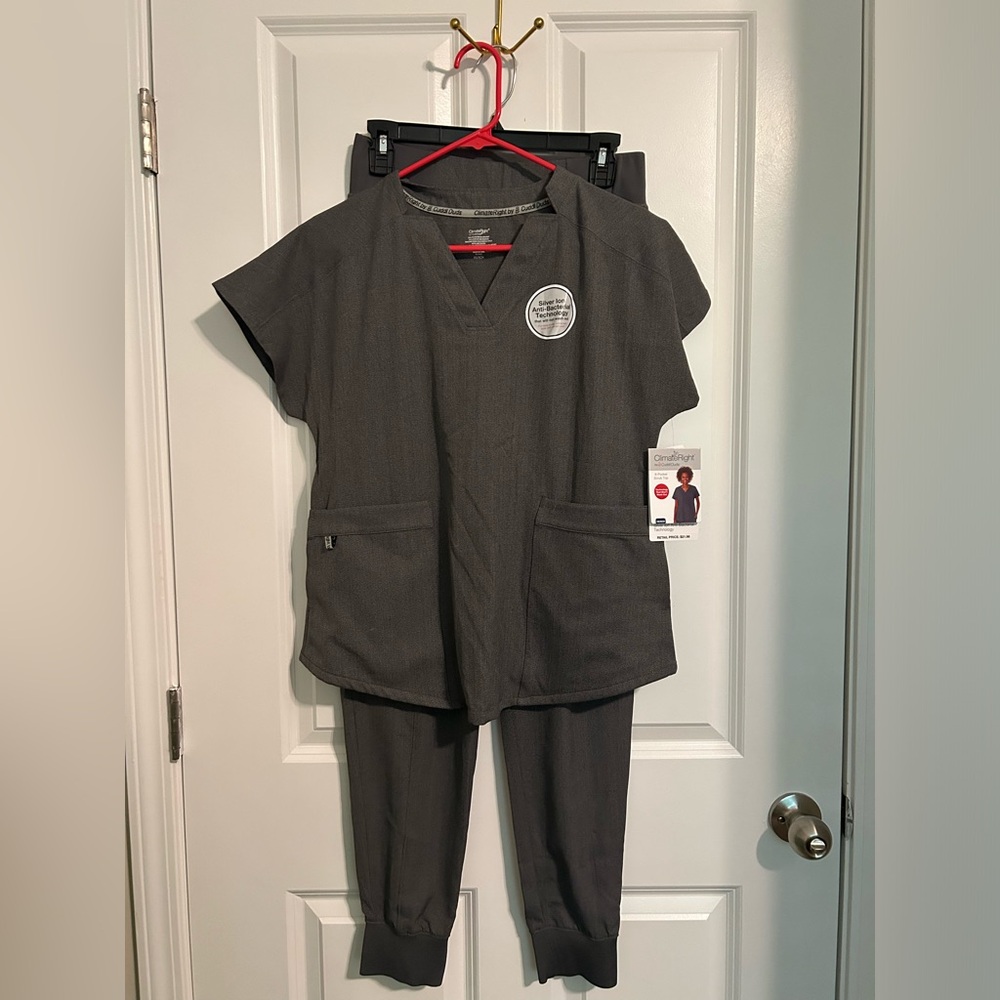Cuddl Duds Gray Scrub Set